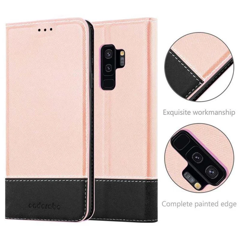 Cadorabo Hülle kompatibel mit Samsung Galaxy S9 PLUS Schutzhülle mit Magnetverschluss, Standfunktion und Kartenfach