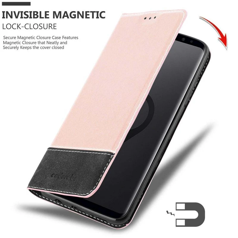 Cadorabo Hülle kompatibel mit Samsung Galaxy S9 PLUS Schutzhülle mit Magnetverschluss, Standfunktion und Kartenfach
