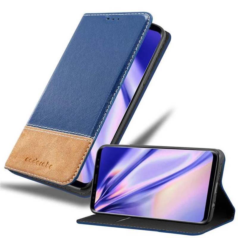 Cadorabo Hülle kompatibel mit Samsung Galaxy S9 Schutzhülle mit Magnetverschluss, Standfunktion und Kartenfach
