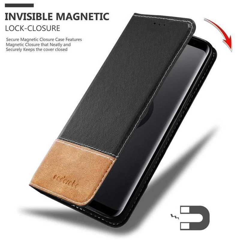 Cadorabo Hülle kompatibel mit Samsung Galaxy S9 Schutzhülle mit Magnetverschluss, Standfunktion und Kartenfach