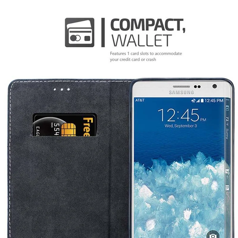 Cadorabo Hülle kompatibel mit Samsung Galaxy NOTE EDGE Schutzhülle mit Magnetverschluss, Standfunktion und Kartenfach