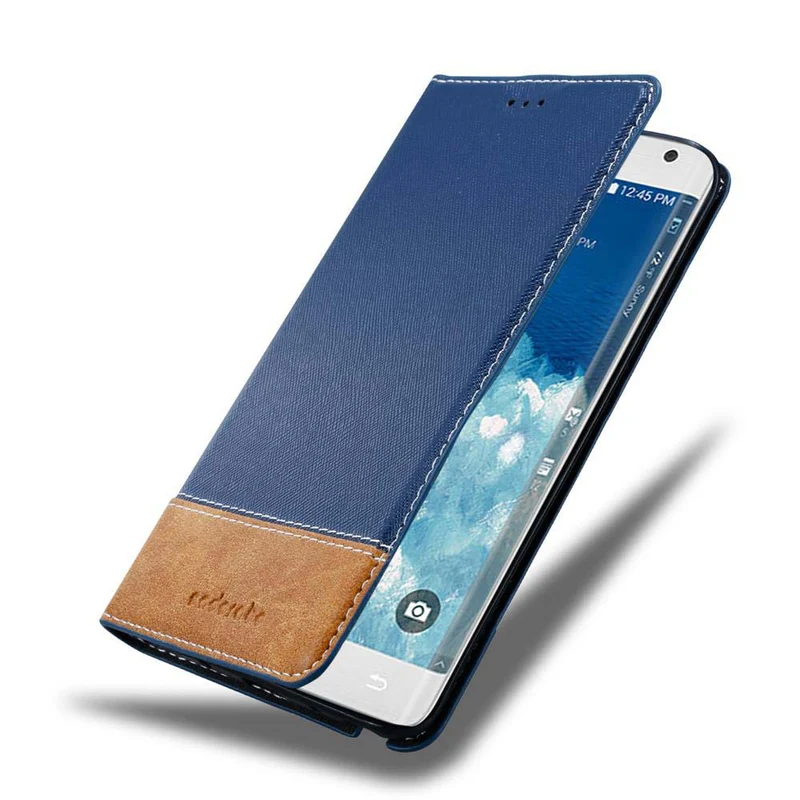 Cadorabo Hülle kompatibel mit Samsung Galaxy NOTE EDGE Schutzhülle mit Magnetverschluss, Standfunktion und Kartenfach