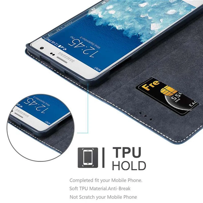 Cadorabo Hülle kompatibel mit Samsung Galaxy NOTE EDGE Schutzhülle mit Magnetverschluss, Standfunktion und Kartenfach