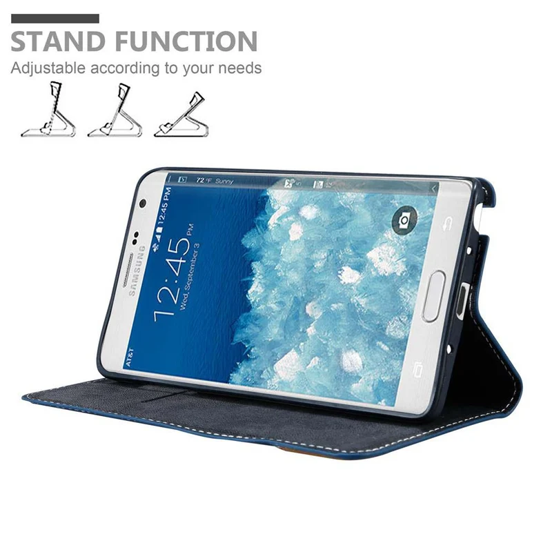 Cadorabo Hülle kompatibel mit Samsung Galaxy NOTE EDGE Schutzhülle mit Magnetverschluss, Standfunktion und Kartenfach
