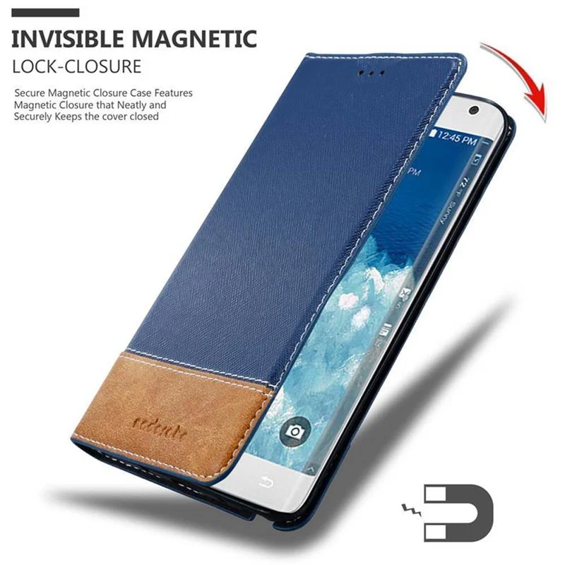 Cadorabo Hülle kompatibel mit Samsung Galaxy NOTE EDGE Schutzhülle mit Magnetverschluss, Standfunktion und Kartenfach
