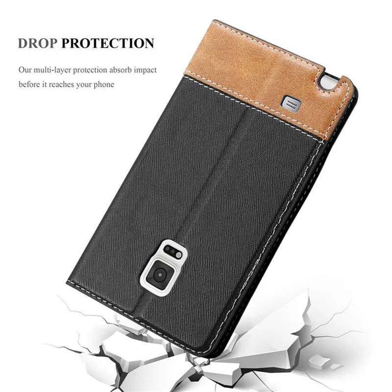 Cadorabo Hülle kompatibel mit Samsung Galaxy NOTE EDGE Schutzhülle mit Magnetverschluss, Standfunktion und Kartenfach