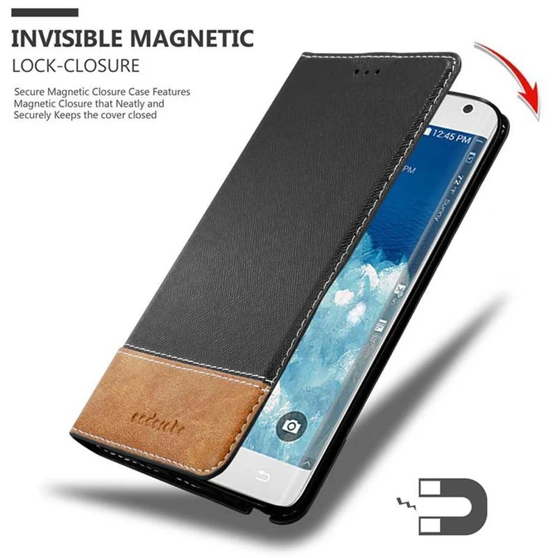 Cadorabo Hülle kompatibel mit Samsung Galaxy NOTE EDGE Schutzhülle mit Magnetverschluss, Standfunktion und Kartenfach
