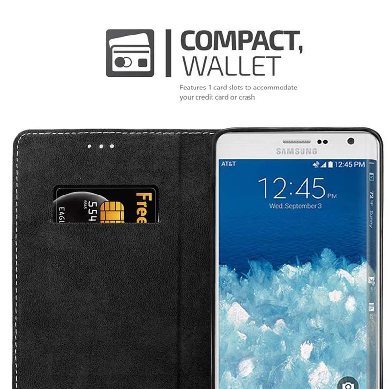 Cadorabo Hülle kompatibel mit Samsung Galaxy NOTE EDGE Schutzhülle mit Magnetverschluss, Standfunktion und Kartenfach