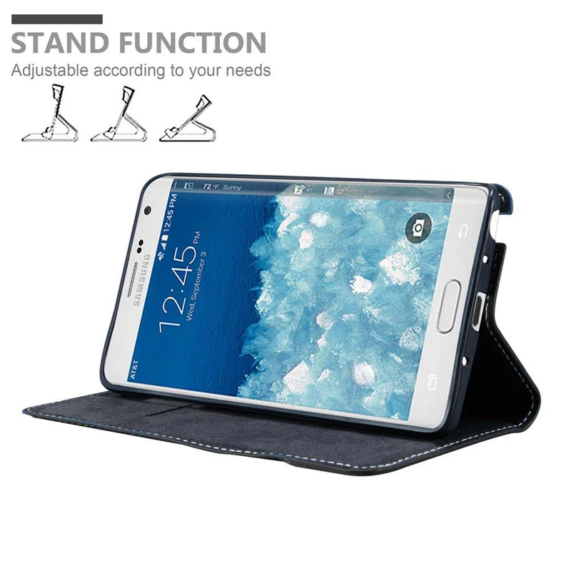 Cadorabo Hülle kompatibel mit Samsung Galaxy NOTE EDGE Schutzhülle mit Magnetverschluss, Standfunktion und Kartenfach