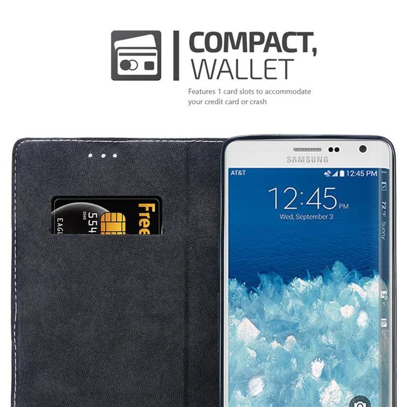 Cadorabo Hülle kompatibel mit Samsung Galaxy NOTE EDGE Schutzhülle mit Magnetverschluss, Standfunktion und Kartenfach