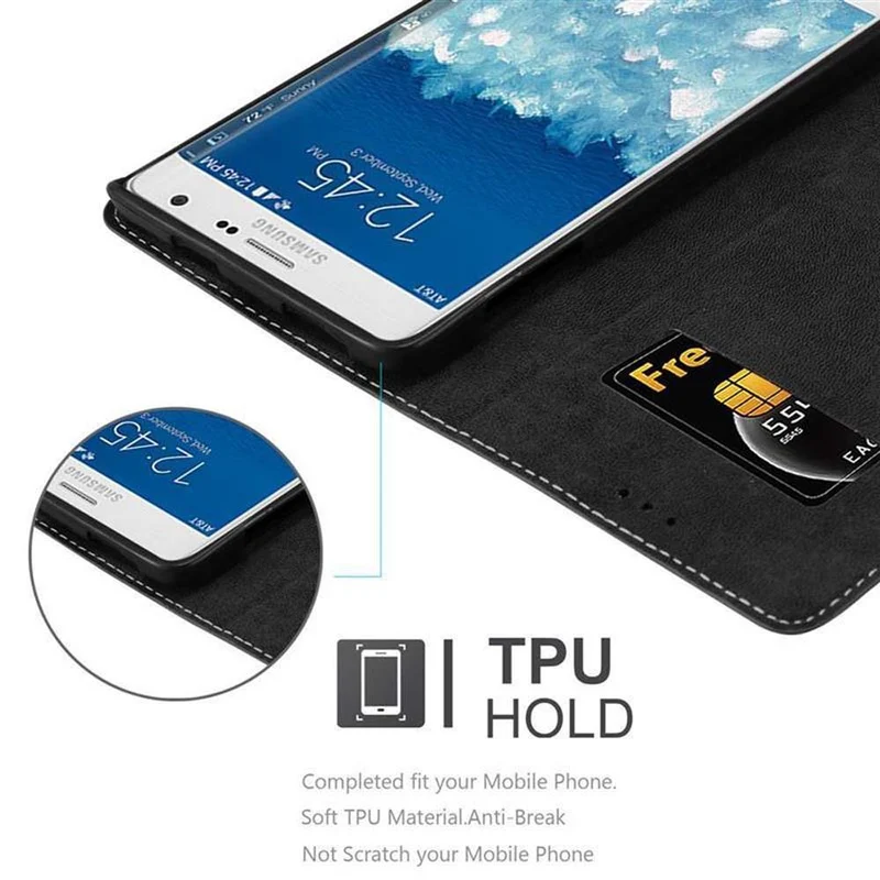 Cadorabo Hülle kompatibel mit Samsung Galaxy NOTE EDGE Schutzhülle mit Magnetverschluss, Standfunktion und Kartenfach