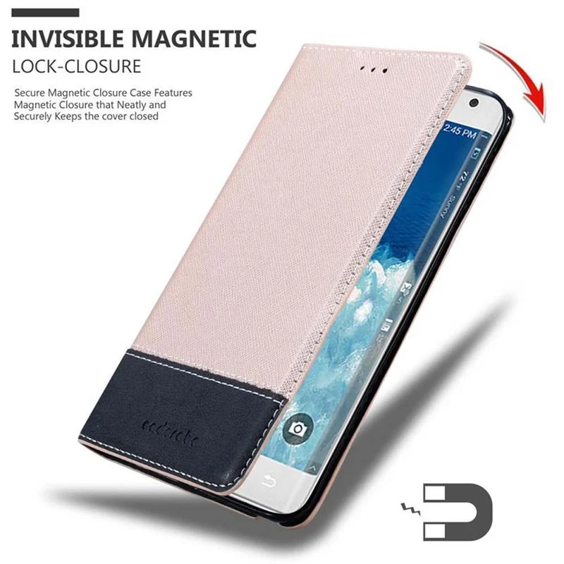 Cadorabo Hülle kompatibel mit Samsung Galaxy NOTE EDGE Schutzhülle mit Magnetverschluss, Standfunktion und Kartenfach