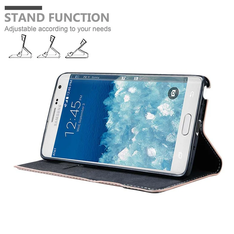 Cadorabo Hülle kompatibel mit Samsung Galaxy NOTE EDGE Schutzhülle mit Magnetverschluss, Standfunktion und Kartenfach