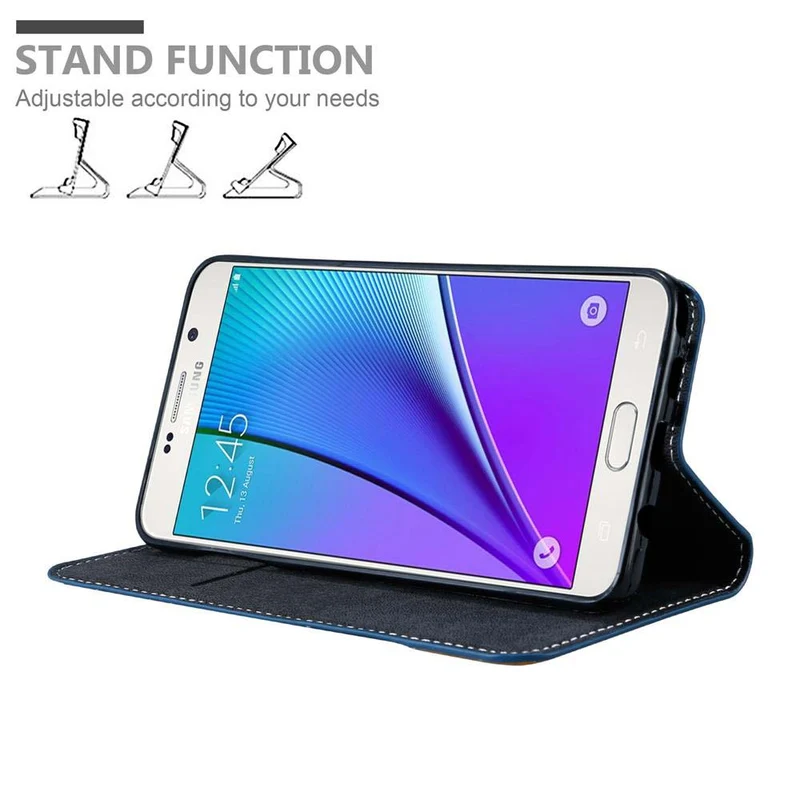 Cadorabo Hülle kompatibel mit Samsung Galaxy NOTE 5 Schutzhülle mit Magnetverschluss, Standfunktion und Kartenfach