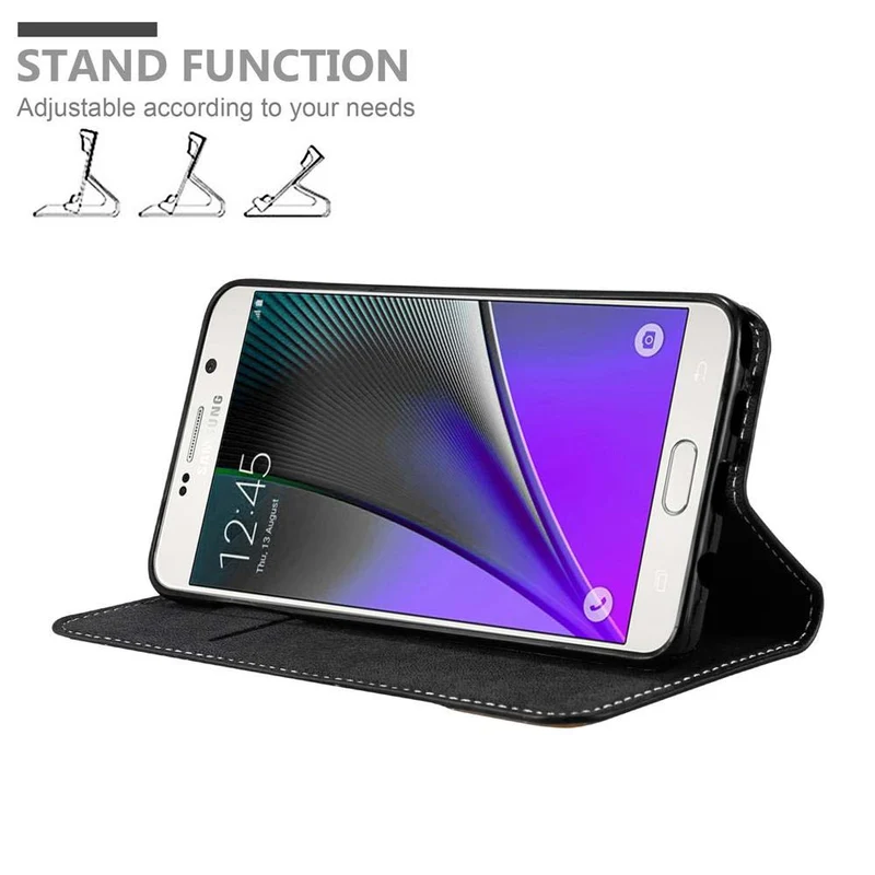 Cadorabo Hülle kompatibel mit Samsung Galaxy NOTE 5 Schutzhülle mit Magnetverschluss, Standfunktion und Kartenfach