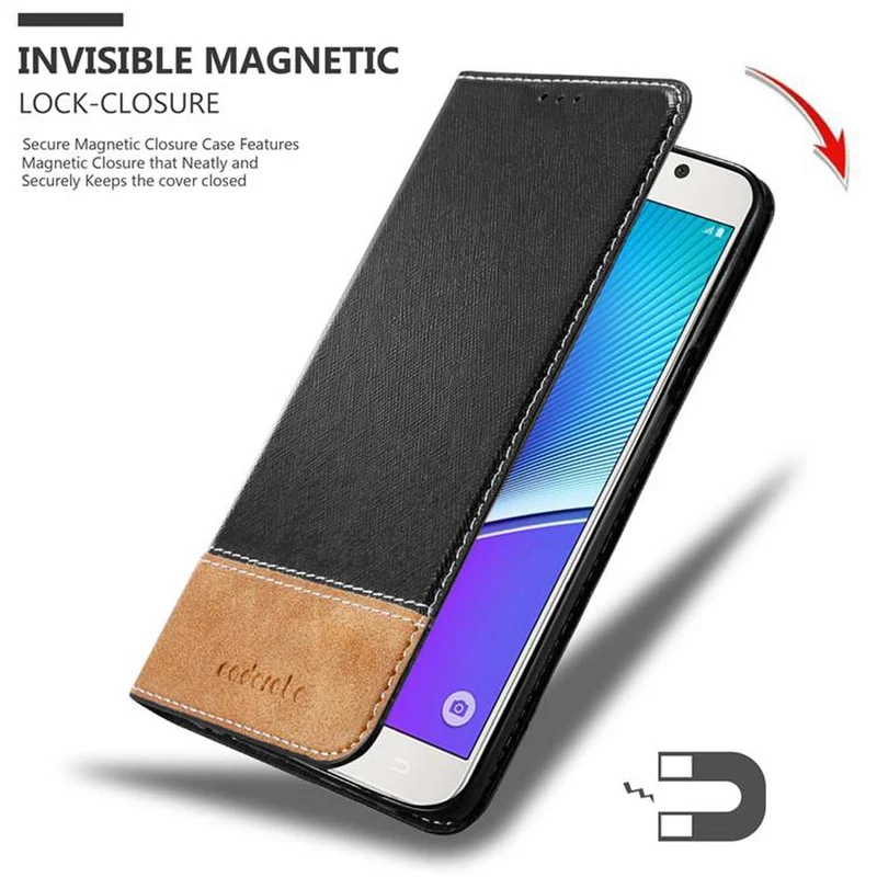 Cadorabo Hülle kompatibel mit Samsung Galaxy NOTE 5 Schutzhülle mit Magnetverschluss, Standfunktion und Kartenfach