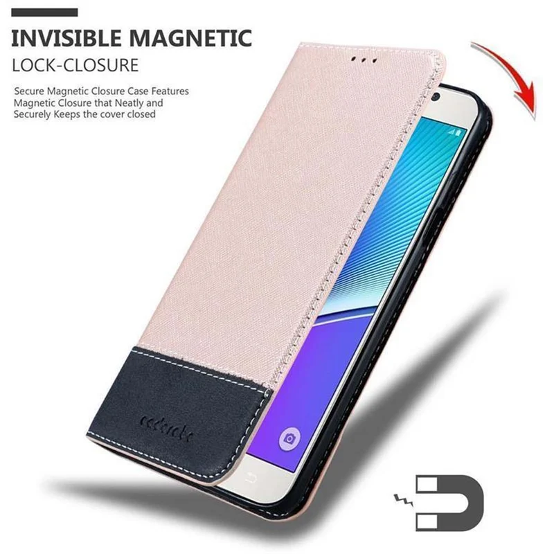 Cadorabo Hülle kompatibel mit Samsung Galaxy NOTE 5 Schutzhülle mit Magnetverschluss, Standfunktion und Kartenfach
