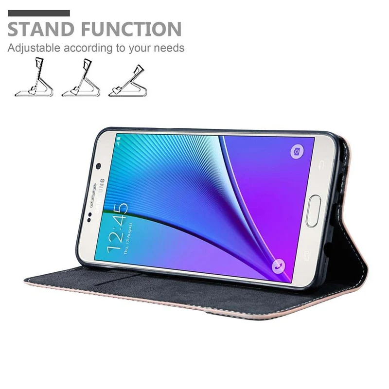 Cadorabo Hülle kompatibel mit Samsung Galaxy NOTE 5 Schutzhülle mit Magnetverschluss, Standfunktion und Kartenfach