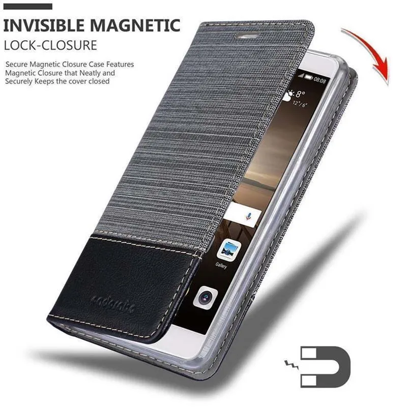 Cadorabo Hülle kompatibel mit Huawei MATE 9 Schutzhülle mit Magnetverschluss, Standfunktion und Kartenfach