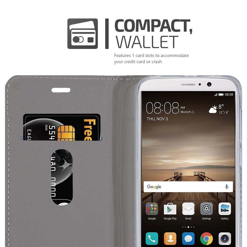 Cadorabo Hülle kompatibel mit Huawei MATE 9 Schutzhülle mit Magnetverschluss, Standfunktion und Kartenfach