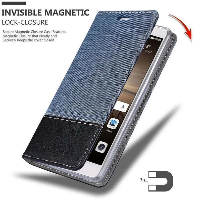 Cadorabo Hülle kompatibel mit Huawei MATE 9 Schutzhülle mit Magnetverschluss, Standfunktion und Kartenfach