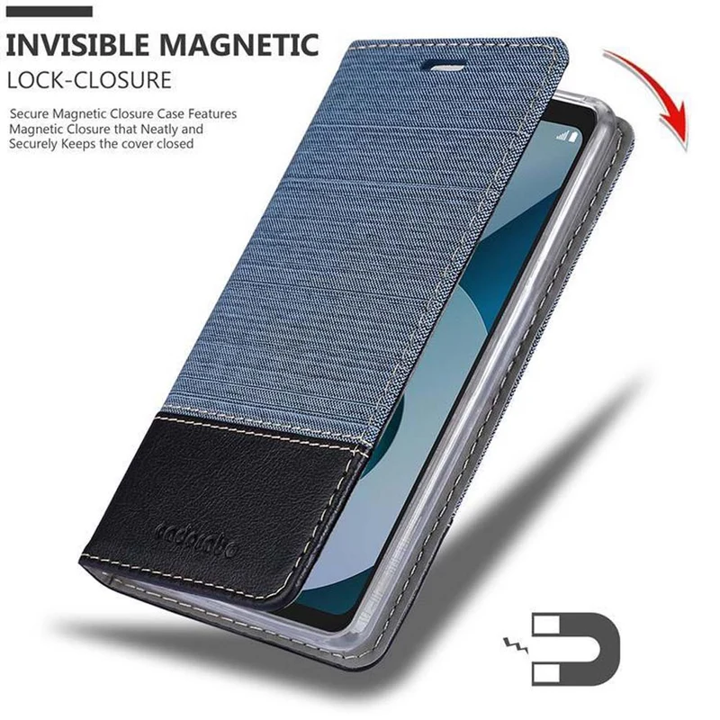 Cadorabo Hülle kompatibel mit LG Q6 / G6 MINI Schutzhülle mit Magnetverschluss, Standfunktion und Kartenfach