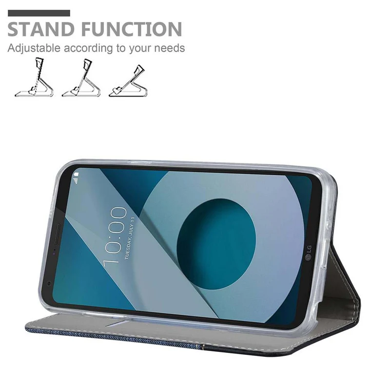 Cadorabo Hülle kompatibel mit LG Q6 / G6 MINI Schutzhülle mit Magnetverschluss, Standfunktion und Kartenfach