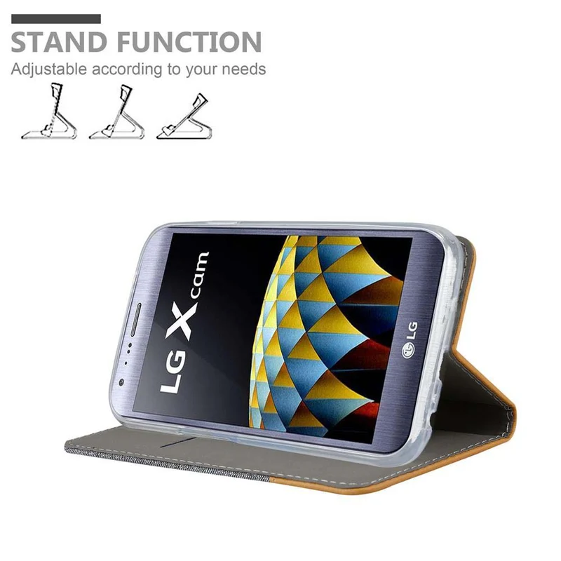 Cadorabo Hülle kompatibel mit LG X CAM Schutzhülle mit Magnetverschluss, Standfunktion und Kartenfach
