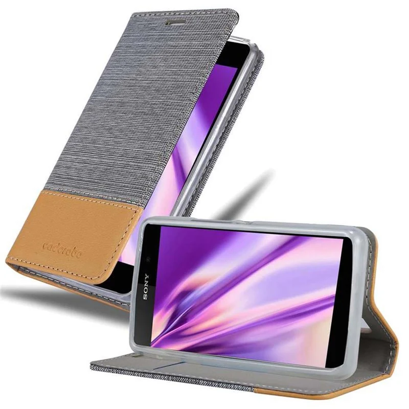 Cadorabo Hülle kompatibel mit Sony Xperia E1 Schutzhülle mit Magnetverschluss, Standfunktion und Kartenfach