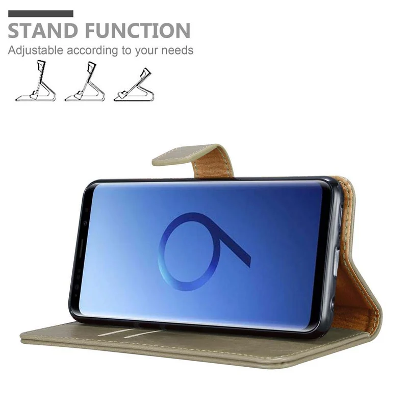 Cadorabo Hülle kompatibel mit Samsung Galaxy S9 Schutzhülle mit Magnetverschluss, Standfunktion und Kartenfach