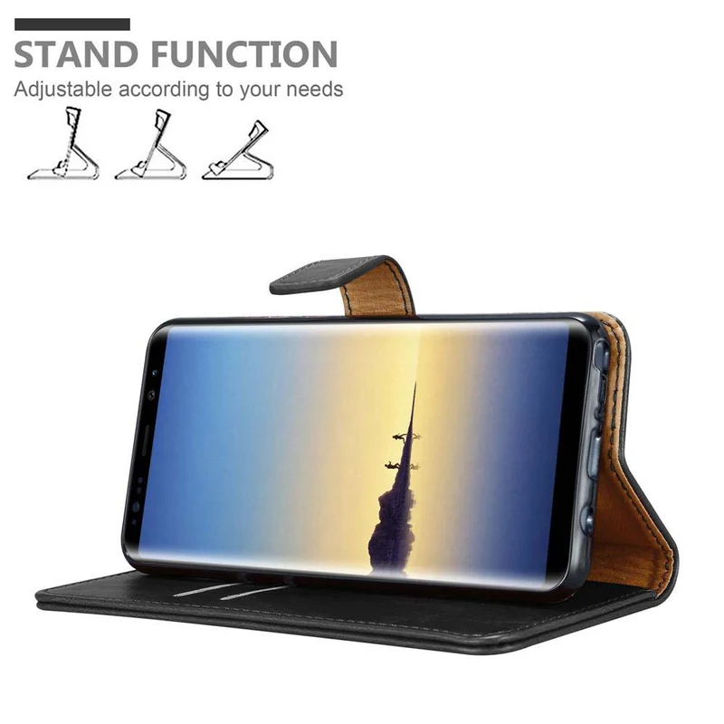Cadorabo Hülle kompatibel mit Samsung Galaxy NOTE 8 Schutzhülle mit Magnetverschluss, Standfunktion und Kartenfach