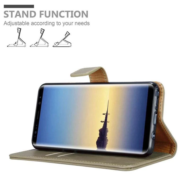 Cadorabo Hülle kompatibel mit Samsung Galaxy NOTE 8 Schutzhülle mit Magnetverschluss, Standfunktion und Kartenfach