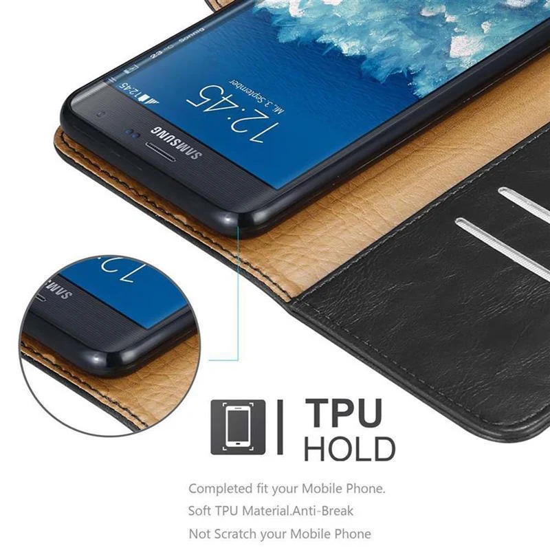 Cadorabo Hülle kompatibel mit Samsung Galaxy NOTE EDGE Schutzhülle mit Magnetverschluss, Standfunktion und Kartenfach
