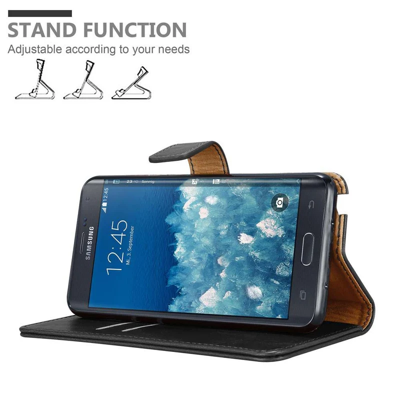 Cadorabo Hülle kompatibel mit Samsung Galaxy NOTE EDGE Schutzhülle mit Magnetverschluss, Standfunktion und Kartenfach