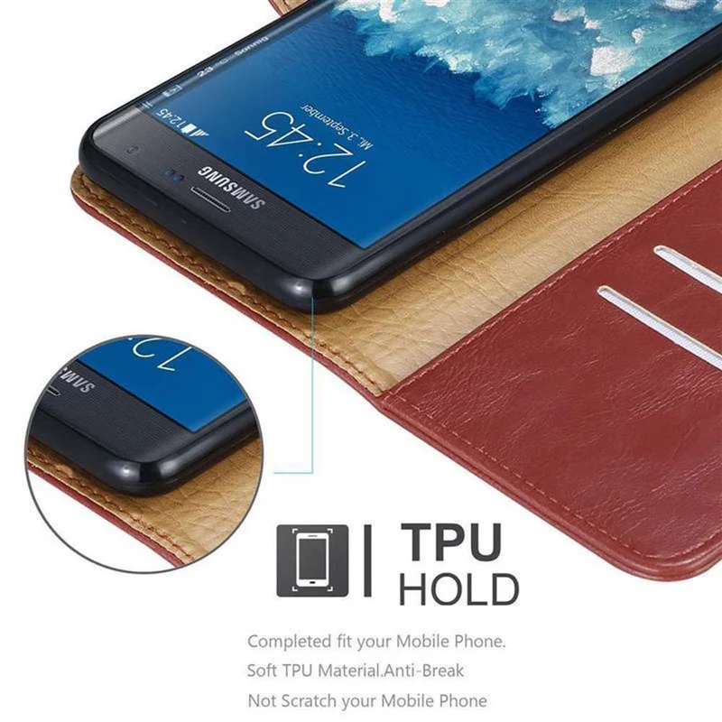 Cadorabo Hülle kompatibel mit Samsung Galaxy NOTE EDGE Schutzhülle mit Magnetverschluss, Standfunktion und Kartenfach