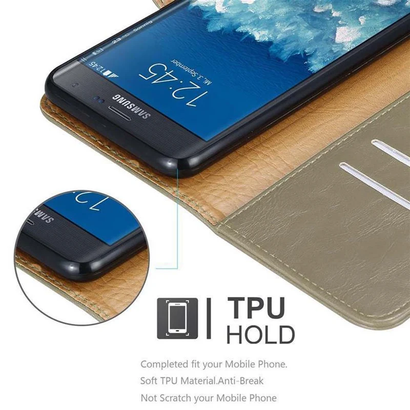 Cadorabo Hülle kompatibel mit Samsung Galaxy NOTE EDGE Schutzhülle mit Magnetverschluss, Standfunktion und Kartenfach