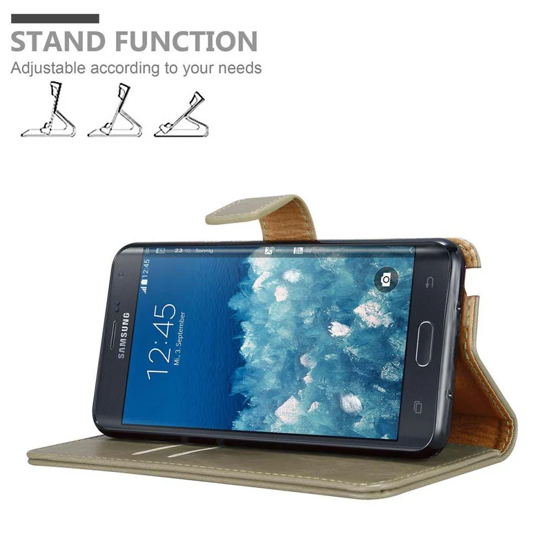 Cadorabo Hülle kompatibel mit Samsung Galaxy NOTE EDGE Schutzhülle mit Magnetverschluss, Standfunktion und Kartenfach