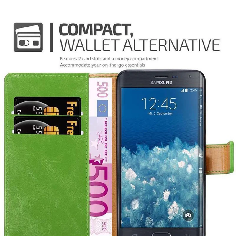 Cadorabo Hülle kompatibel mit Samsung Galaxy NOTE EDGE Schutzhülle mit Magnetverschluss, Standfunktion und Kartenfach