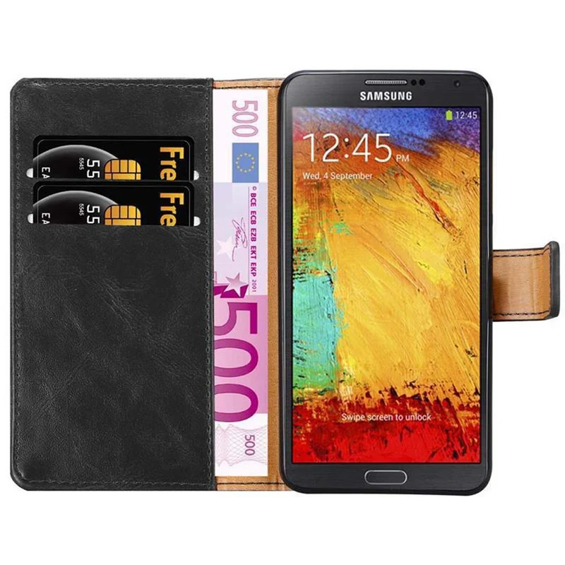 Cadorabo Hülle kompatibel mit Samsung Galaxy NOTE 3 NEO Schutzhülle mit Magnetverschluss, Standfunktion und Kartenfach