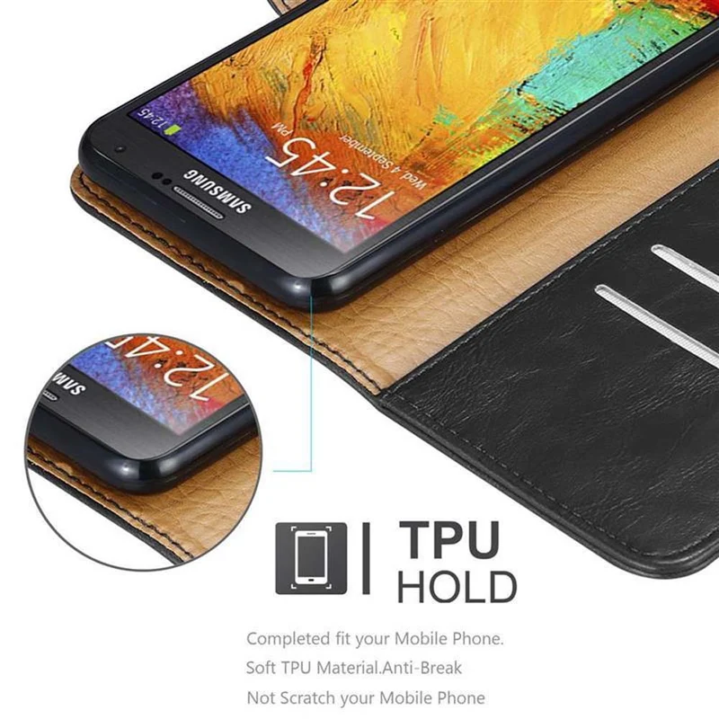 Cadorabo Hülle kompatibel mit Samsung Galaxy NOTE 3 NEO Schutzhülle mit Magnetverschluss, Standfunktion und Kartenfach