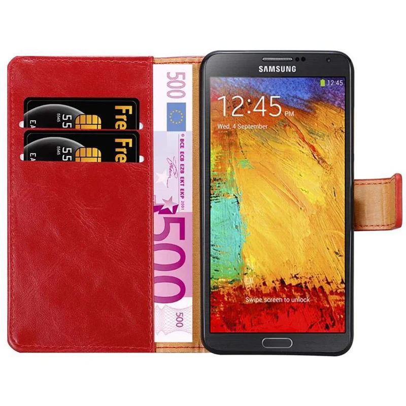 Cadorabo Hülle kompatibel mit Samsung Galaxy NOTE 3 NEO Schutzhülle mit Magnetverschluss, Standfunktion und Kartenfach