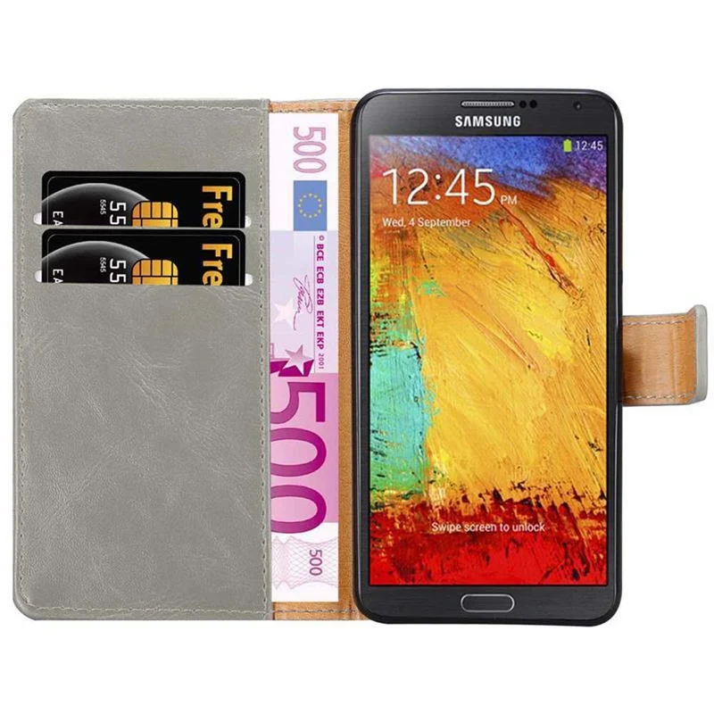 Cadorabo Hülle kompatibel mit Samsung Galaxy NOTE 3 NEO Schutzhülle mit Magnetverschluss, Standfunktion und Kartenfach