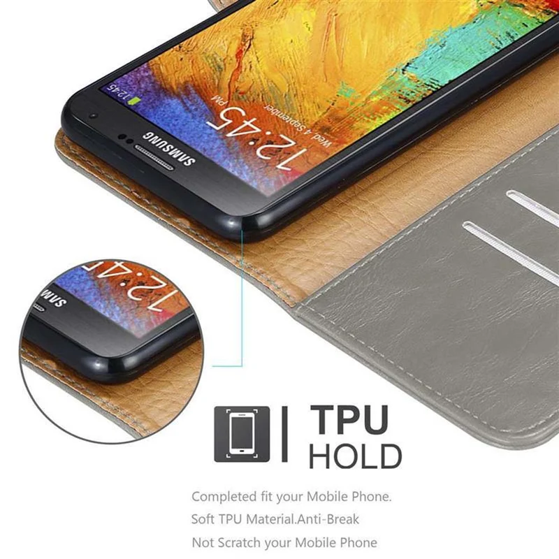Cadorabo Hülle kompatibel mit Samsung Galaxy NOTE 3 NEO Schutzhülle mit Magnetverschluss, Standfunktion und Kartenfach