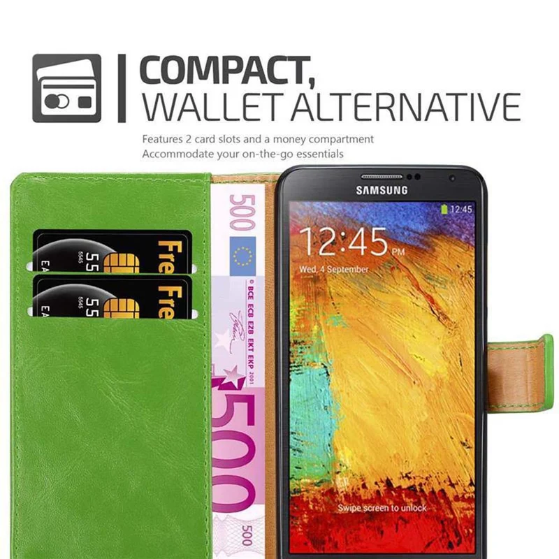 Cadorabo Hülle kompatibel mit Samsung Galaxy NOTE 3 NEO Schutzhülle mit Magnetverschluss, Standfunktion und Kartenfach