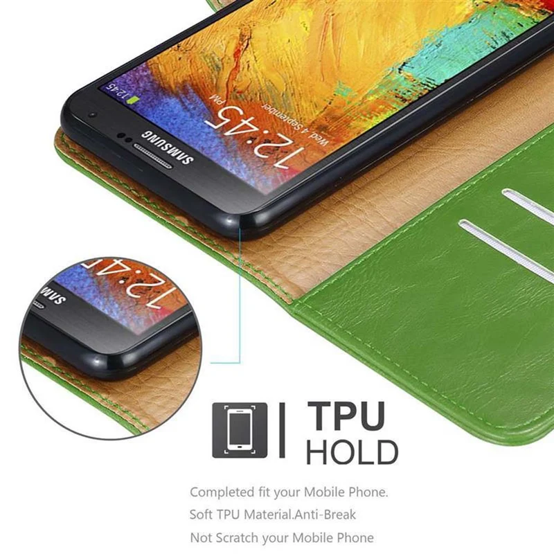 Cadorabo Hülle kompatibel mit Samsung Galaxy NOTE 3 NEO Schutzhülle mit Magnetverschluss, Standfunktion und Kartenfach