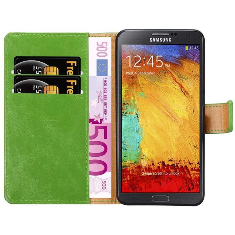 Cadorabo Hülle kompatibel mit Samsung Galaxy NOTE 3 NEO Schutzhülle mit Magnetverschluss, Standfunktion und Kartenfach
