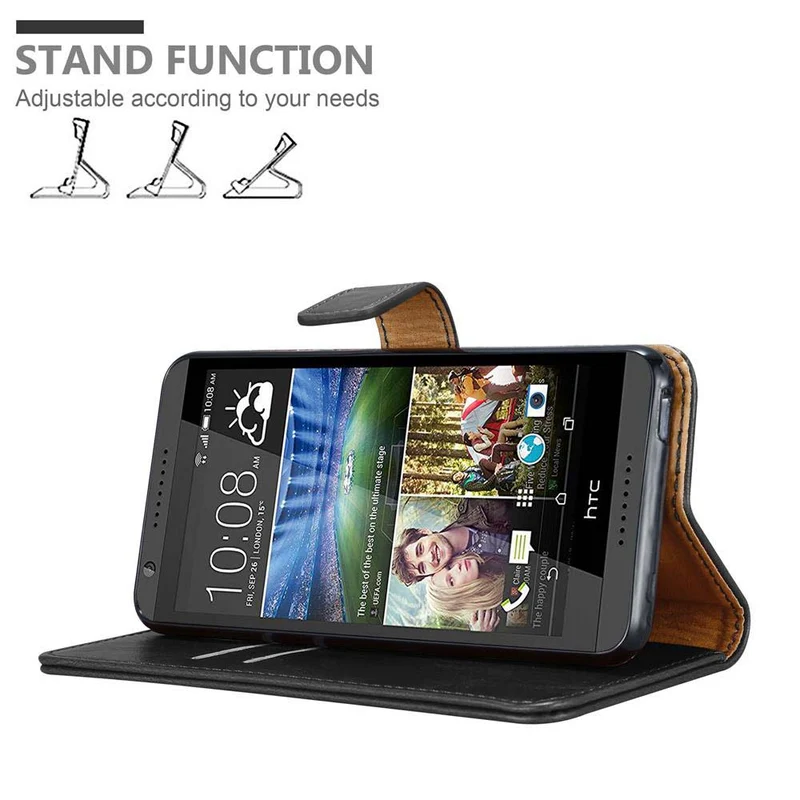 Cadorabo Hülle kompatibel mit HTC Desire 820 Schutzhülle mit Magnetverschluss, Standfunktion und Kartenfach
