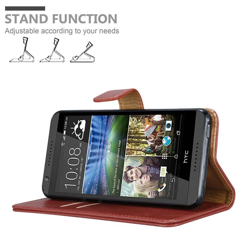 Cadorabo Hülle kompatibel mit HTC Desire 820 Schutzhülle mit Magnetverschluss, Standfunktion und Kartenfach