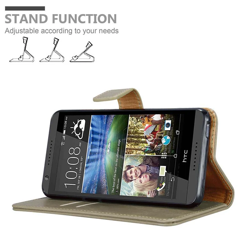 Cadorabo Hülle kompatibel mit HTC Desire 820 Schutzhülle mit Magnetverschluss, Standfunktion und Kartenfach