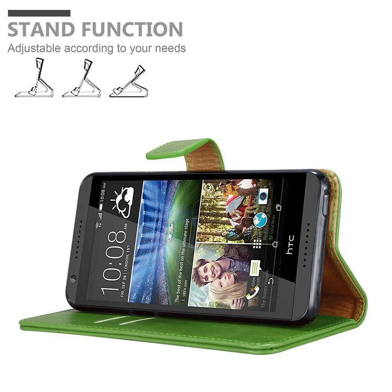 Cadorabo Hülle kompatibel mit HTC Desire 820 Schutzhülle mit Magnetverschluss, Standfunktion und Kartenfach